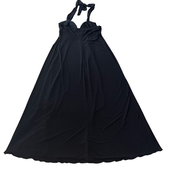 XOXO Black Jersey Tie Around Neck Evening Long Maxi Dress LARGE - Picture 2 of 11